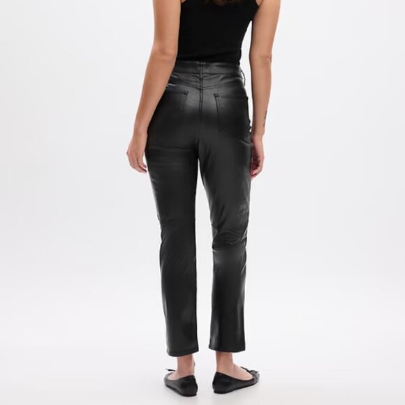 NWT Gap High Rise Vegan Leather Vintage Slim Pants - Picture 2 of 10